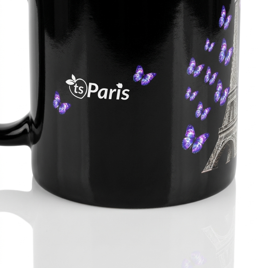 tsgabrielle® • Paris - Torre Eiffel • Caneca Brilhante • Preto • Cerâmica • 2 Tamanhos - View 23