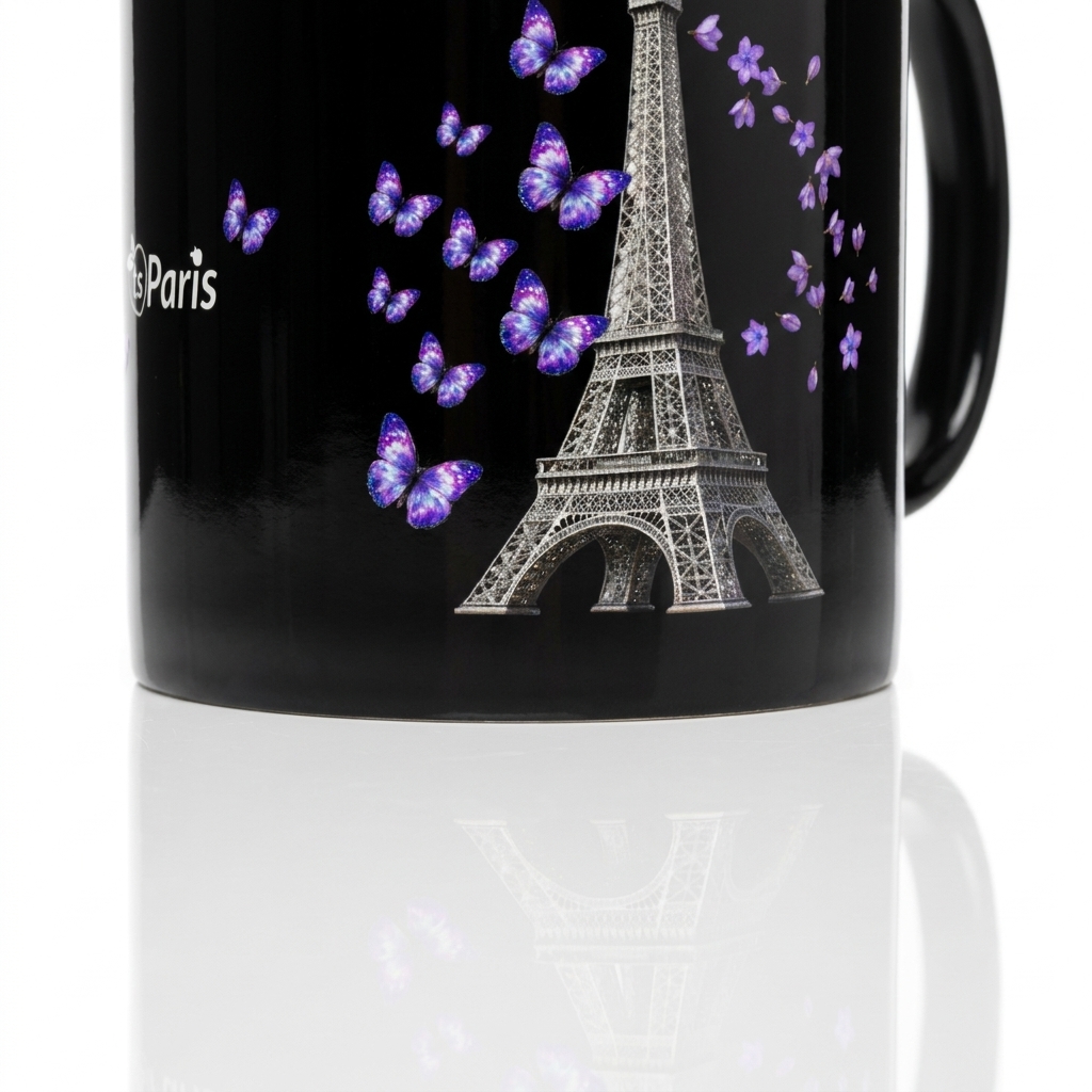 tsgabrielle® • Paris - Torre Eiffel • Caneca Brilhante • Preto • Cerâmica • 2 Tamanhos - View 24