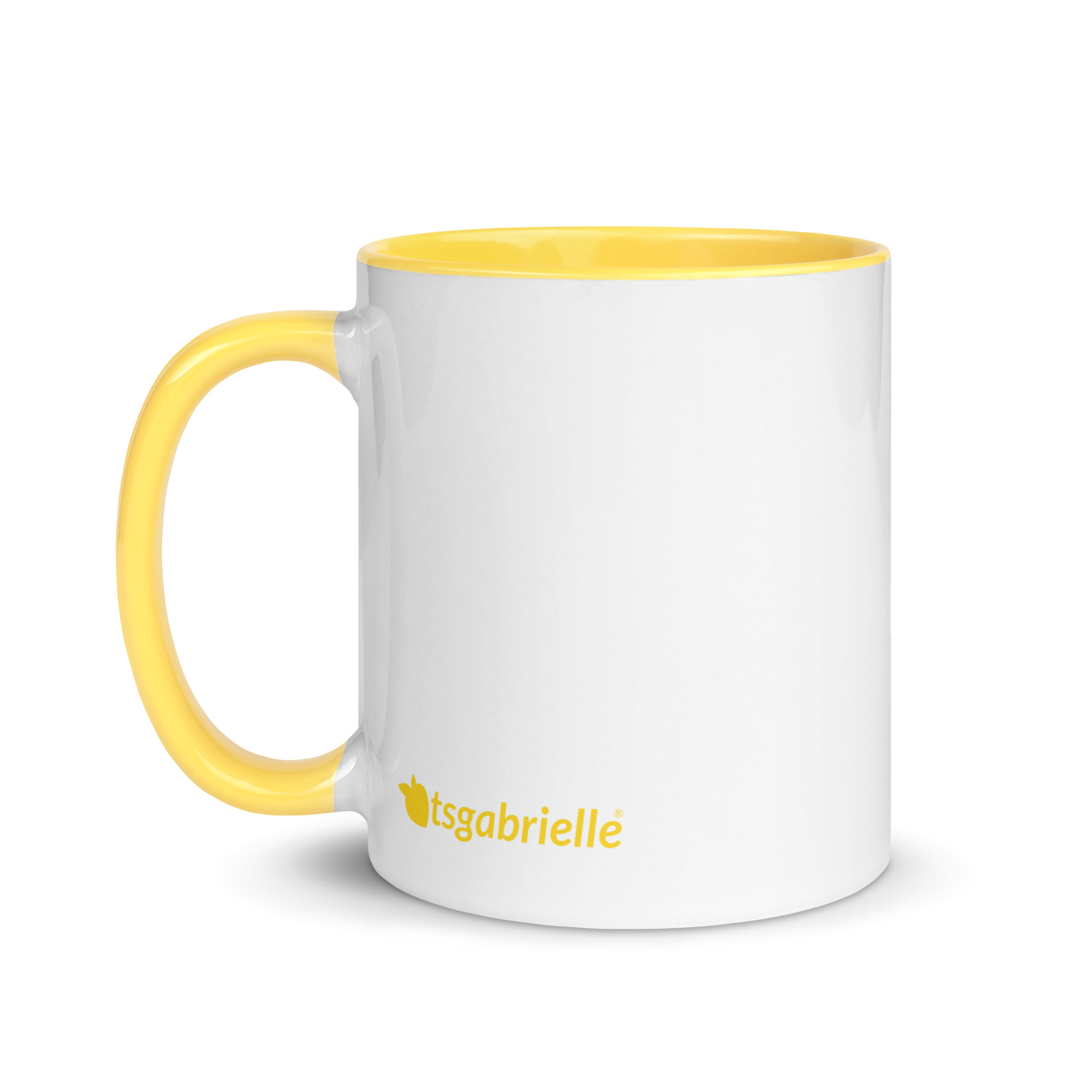 tsgabrielle® • White Mug with Color Inside • Yellow • 11 oz