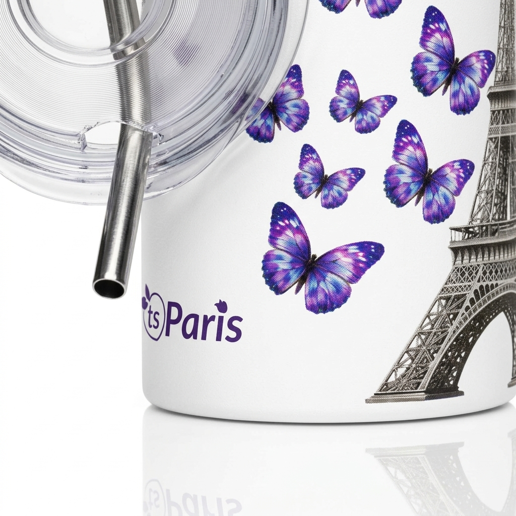 tsgabrielle® • Paris - Torre Eiffel • Tumbler • Aço Inoxidável • Branco • 20 oz - View 6