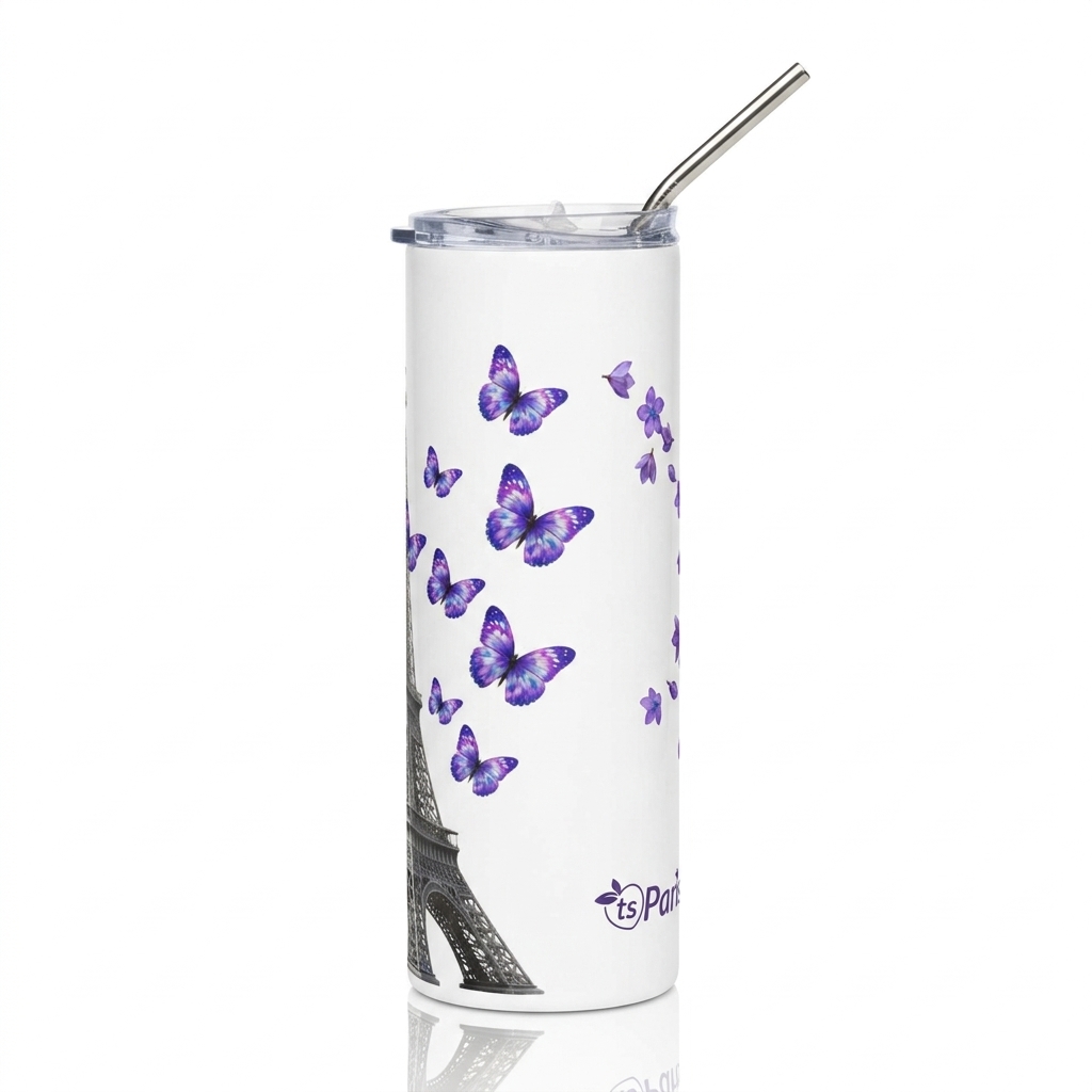 tsgabrielle® • Paris - Torre Eiffel • Tumbler • Aço Inoxidável • Branco • 20 oz - View 7