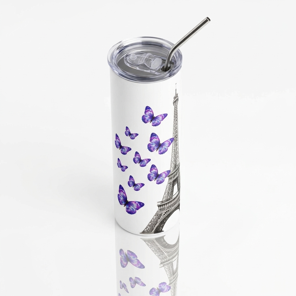 tsgabrielle® • Paris - Torre Eiffel • Tumbler • Aço Inoxidável • Branco • 20 oz - View 8