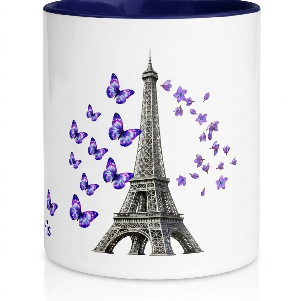 tsgabrielle® • Paris - La Tour Eiffel • Caneca com interior colorido • Cerâmica • 11 oz - View 3