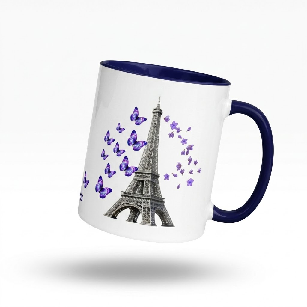 tsgabrielle® • Paris - La Tour Eiffel • Caneca com interior colorido • Cerâmica • 11 oz - View 2