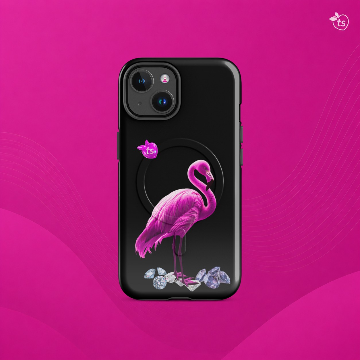 tsgabrielle® • Flamant Rose • capa resistente compativel com iPhone® • MagSafe® • modelos recentes