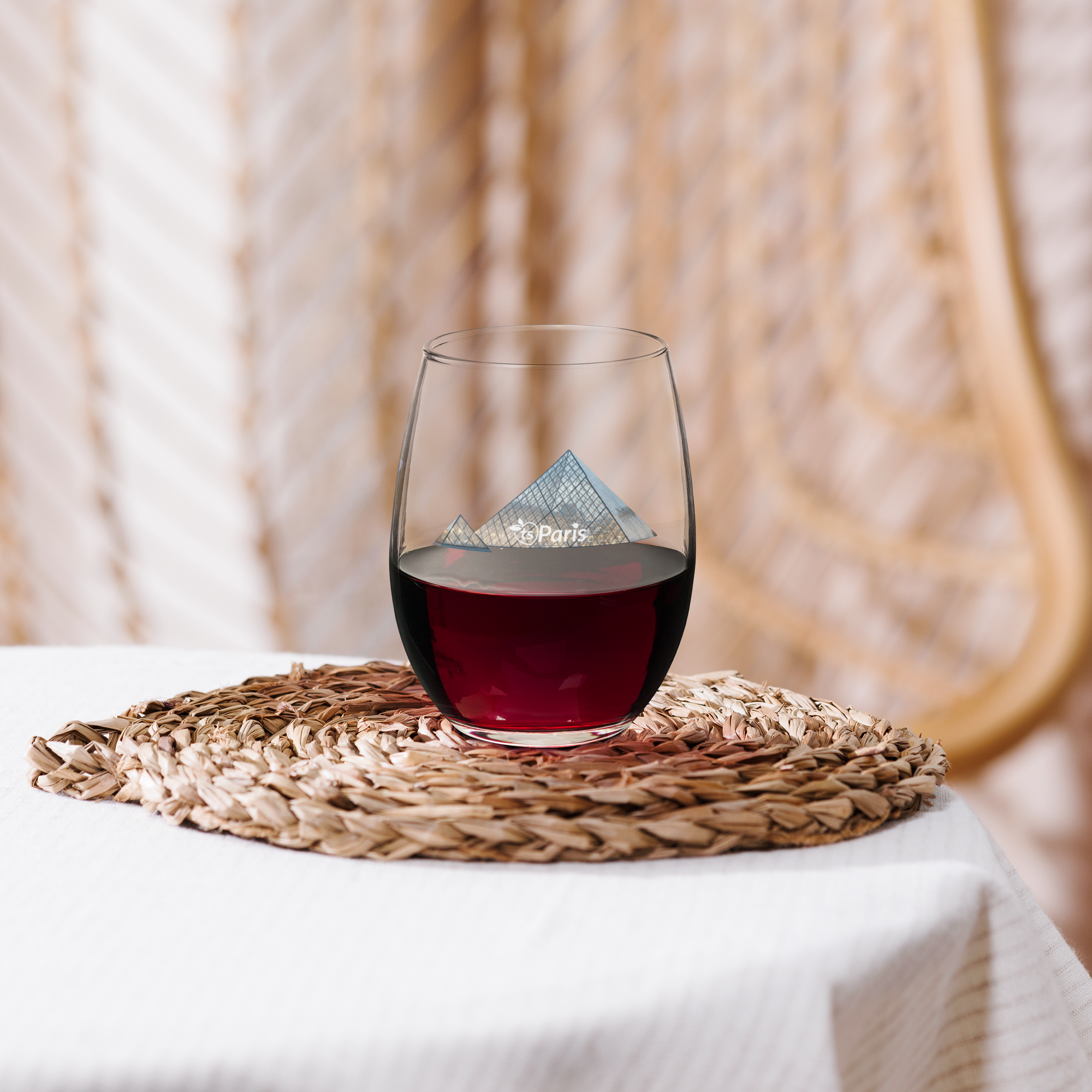 tsgabrielle® • Paris – Pirâmide do Louvre • Copo de Vinho sem Pé • 15 oz - View 9
