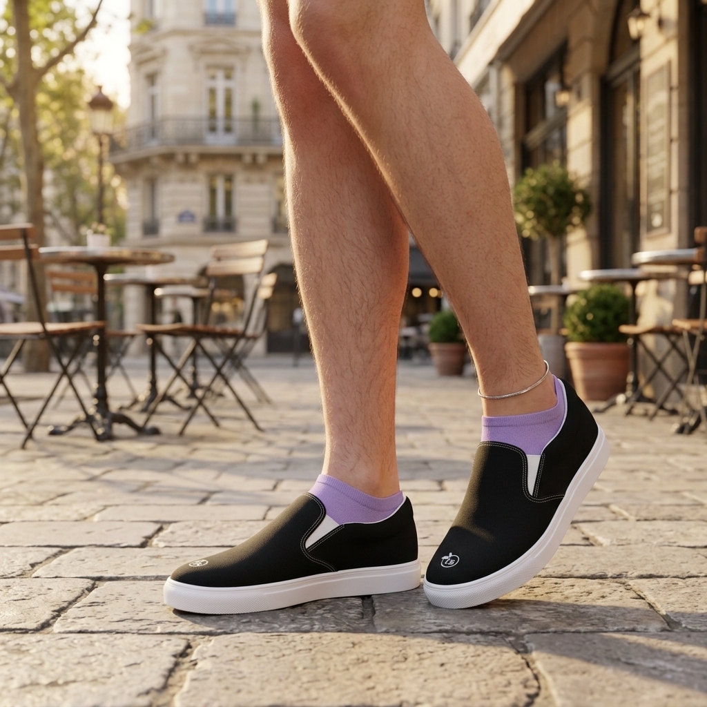 tsgabrielle® • Para Ele • Sapatos de Lona Deslizantes • Preto - View 6